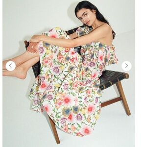 Borgo de nor Petra linen one shoulder tiered midi dress